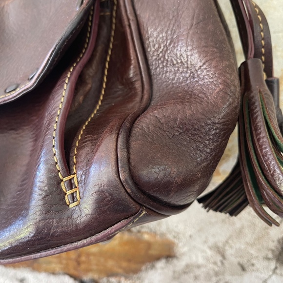 Dooney & Bourke Dark Brown Leather Florentine Tassel Handbag - Picture 4 of 13